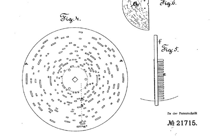 Patent 21715 Paul Ehrlich Gohlis kreisförmiges Notenblatt