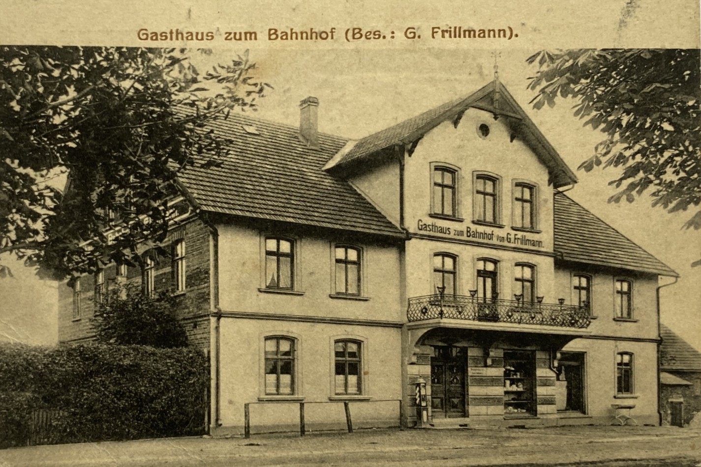 Ansichtskarte Gestringen Gasthaus zum Bahnhof-1915